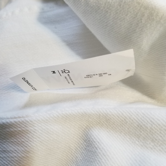 Old Navy White Cropped Denim Jean Jacket M NWT - Picture 6 of 6